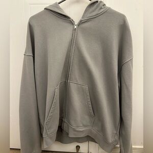 divided zip up hoodie